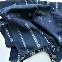 African Indigo Rustic Cloth/Scarf/Runner: Dark