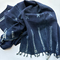African Indigo Rustic Cloth/Scarf/Runner: Dark