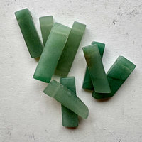 Long Slice Gemstone Aventurine Beads: Set of 12