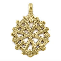SOLD: Brass Radiating Coptic Cross Pendant