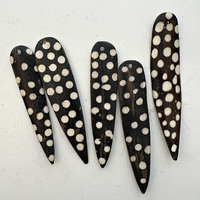 SOLD: Kenyan Batik Bone Pendant: Dots Spear