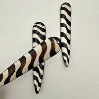 Kenyan Batik Bone Pendant: Zebra Spear