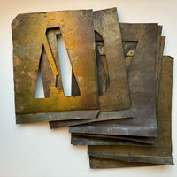 Vintage Large Brass Letter Stencil Set