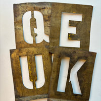 Vintage Large Brass Letter Stencil Set