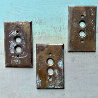 SOLD: Vintage Brass Switch Covers Trio