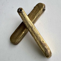 African Debossed-Metal Hollow Beads: Extra Large Set of 2