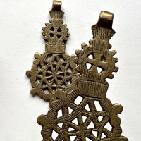 Ethiopian Brass Coptic Cross Pendant