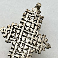 Ethiopian Silver Metal Coptic Cross Pendant