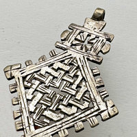 Ethiopian Silver Metal Coptic Cross Pendant