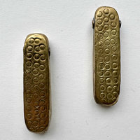 African Debossed-Metal Hollow Pendants: Large Set of 2