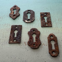 SOLD: Vintage Rusty Escutcheon Plate l Set