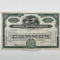 Original Ephemera: 1933 Grigsby-Grunow Stock Certificate