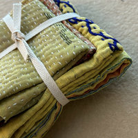 Kantha Stitch Large Scrap Bundle: Harvest 1