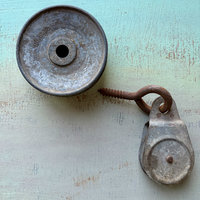 SOLD: Pair of Vintage Metal Pulleys