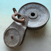 SOLD: Pair of Vintage Metal Pulleys