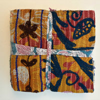 NEW: Hand Stitched & Embroidered Kantha Bundle: Large 3