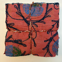 NEW: Hand Stitched & Embroidered Kantha Bundle: Large 6