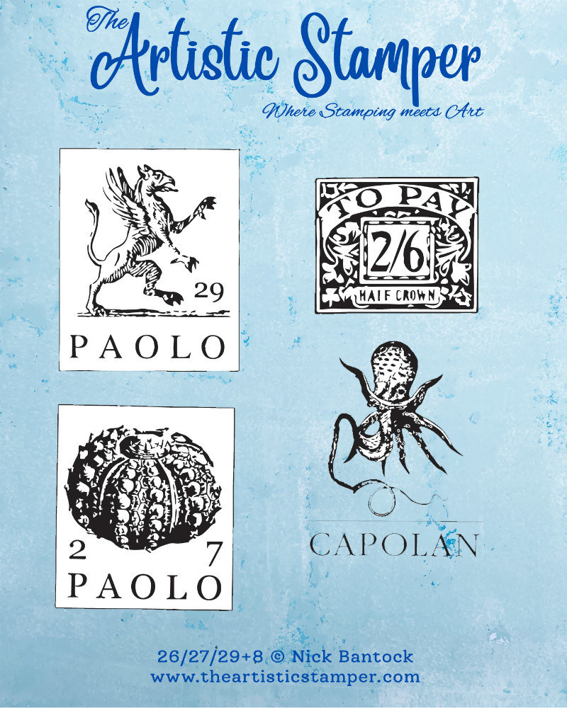 Nick Bantock Cling Rubber Stamp Set: Collection 6