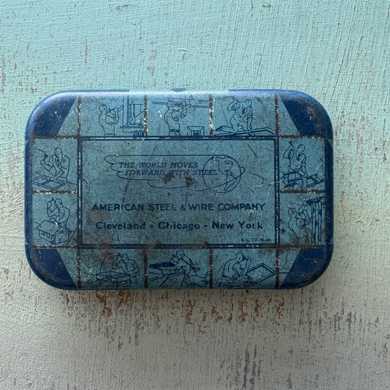 SOLD: Vintage American Steel & Wire Tin