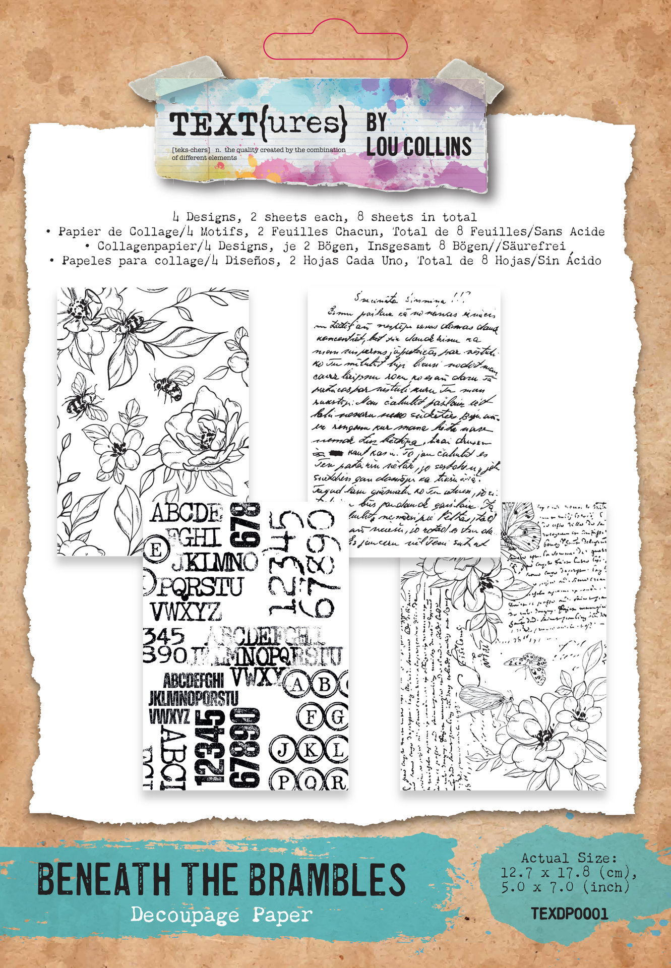 TEXT(ures) Decoupage Papers: Beneath the Brambles