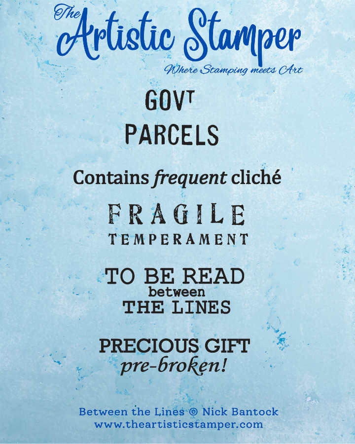 Nick Bantock Cling Rubber Stamp Set: Between the Lines
