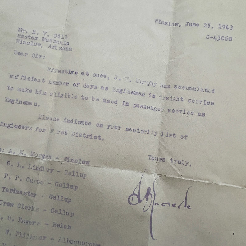 Original Ephemera: 1943 Letter