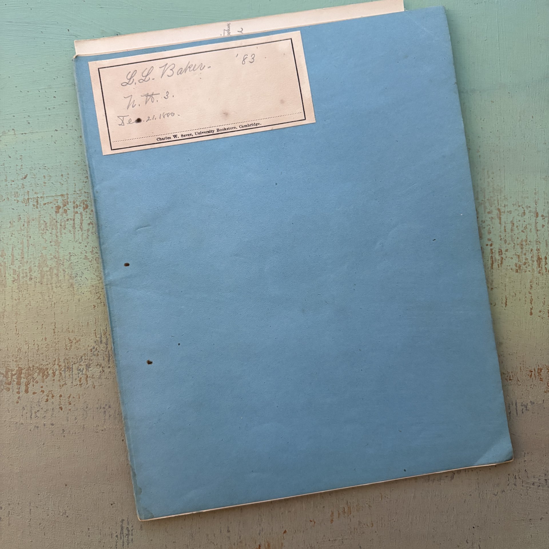 SOLD: 1880-1883 Harvard Blue Book: N.H. II #3