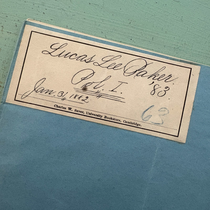SOLD: 1880-1883 Harvard Blue Book: Pol. 1