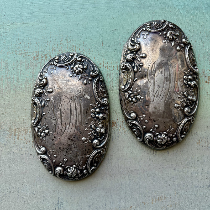SOLD: Engraved Metal Brush Backs