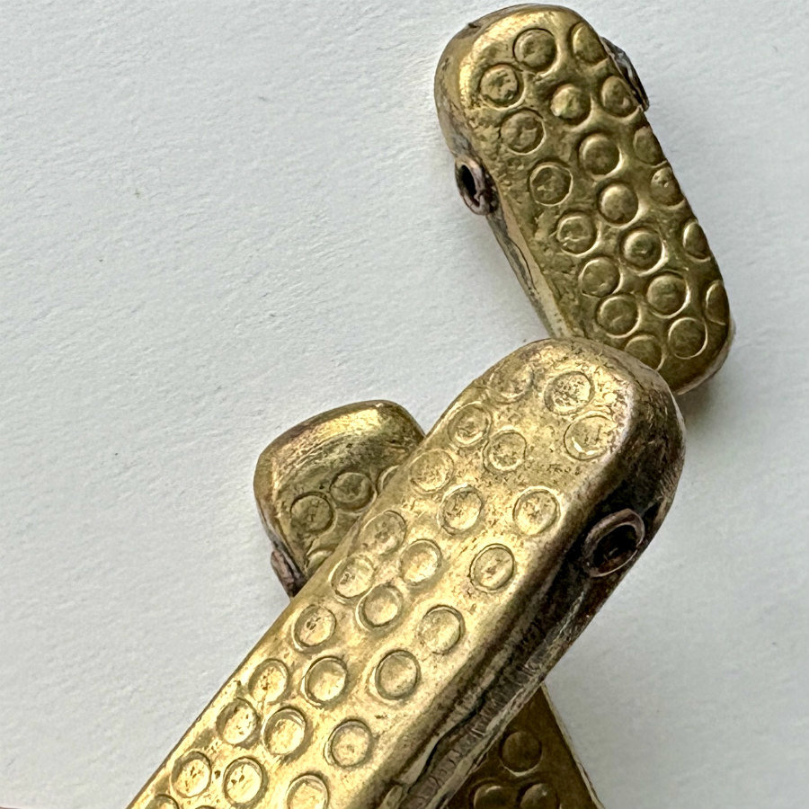 African Debossed-Metal Hollow Pendants: Trio 1