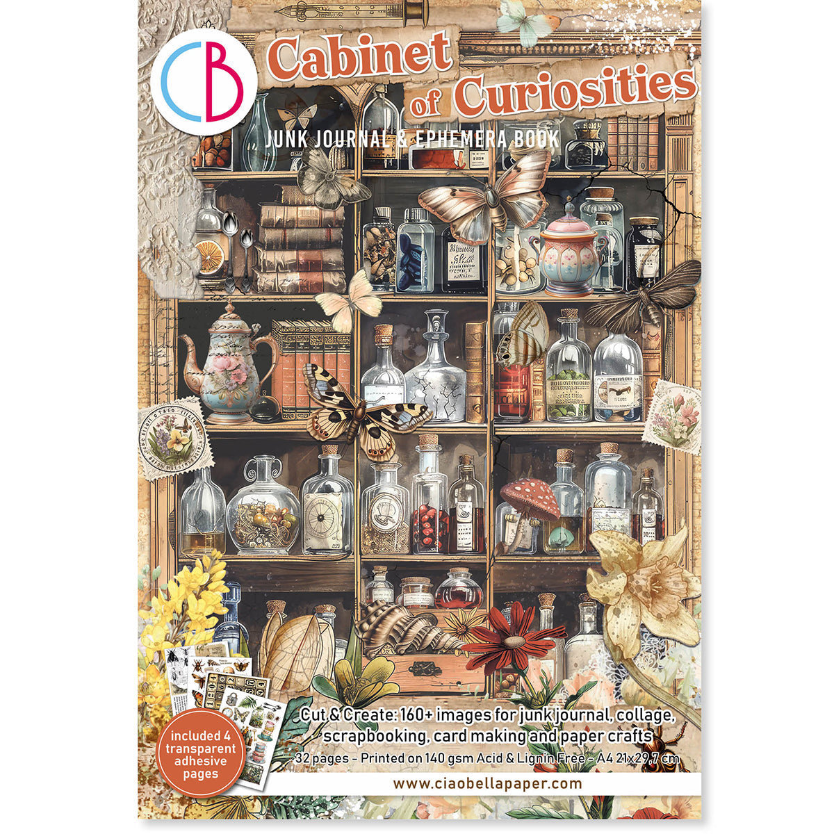 Ciao Bella Junk Journal Ephemera Book: Cabinet of Curiosities