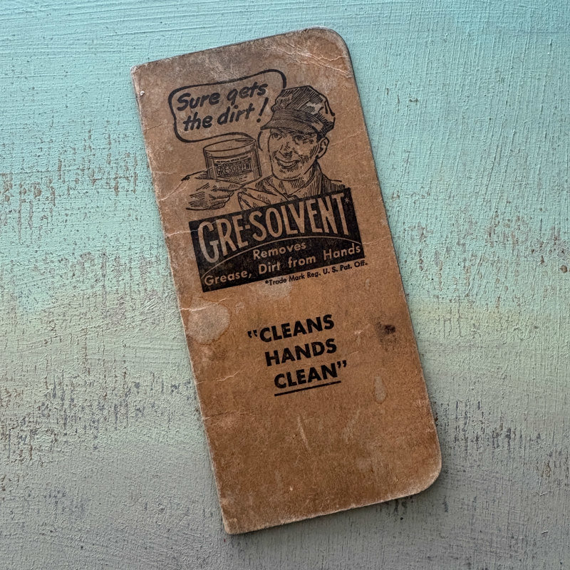 Vintage 1950s Memo Book: Cleans Hands Clean