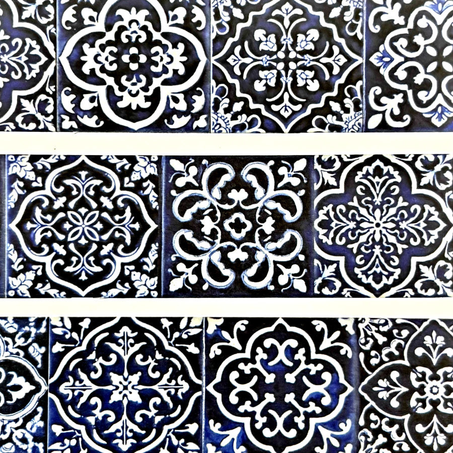 CoraCreaCrafts Washi Tape: Blue Tiles