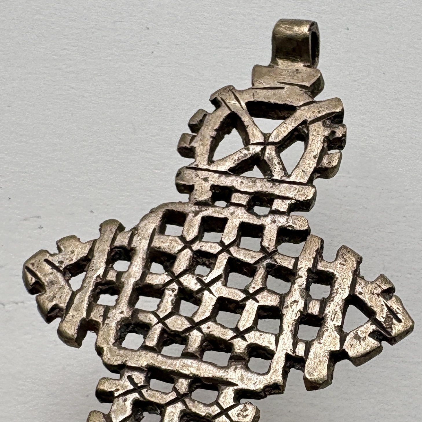 Ethiopian Silver Metal Coptic Cross Pendant