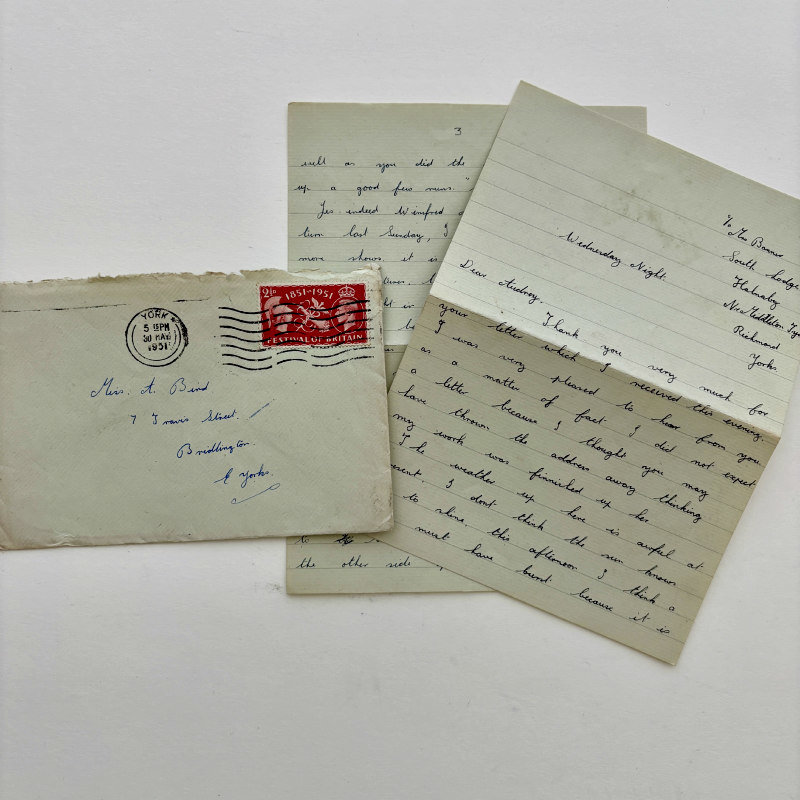 SOLD: Original Ephemera: 1951 Letter and Envie
