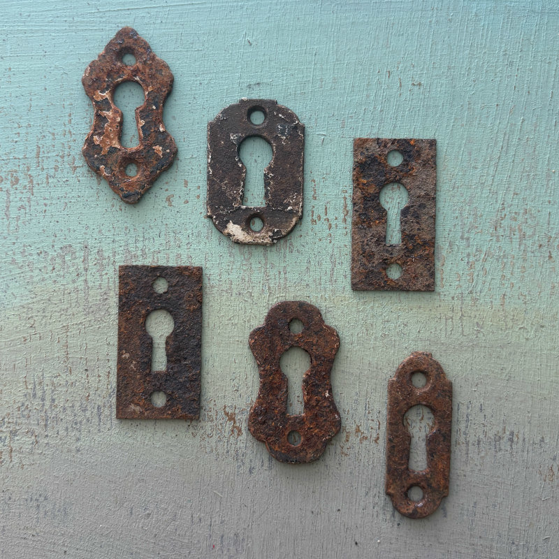 SOLD: Vintage Rusty Escutcheon Plate l Set