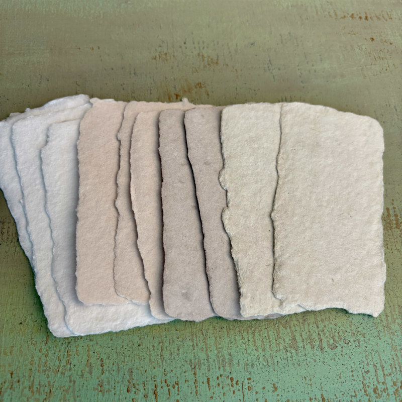 Handmade Artisan Paper Set: Mini Neutrals