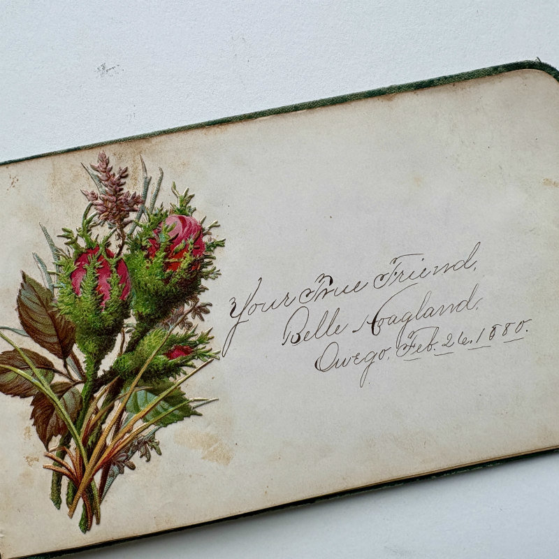 1800s Floral Album Autograph Book