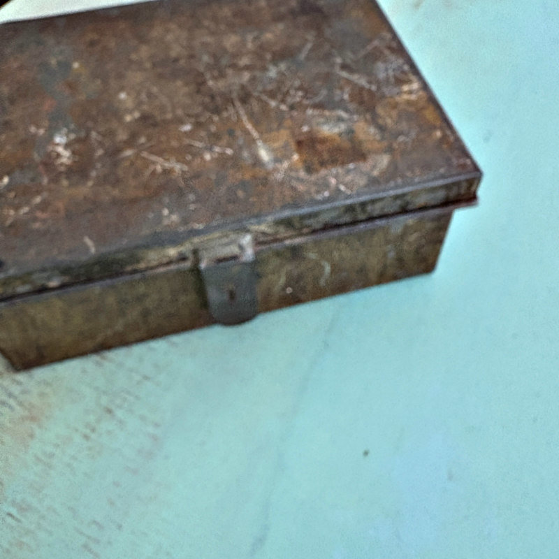 SOLD: Vintage Tin Box with Hinged Lid