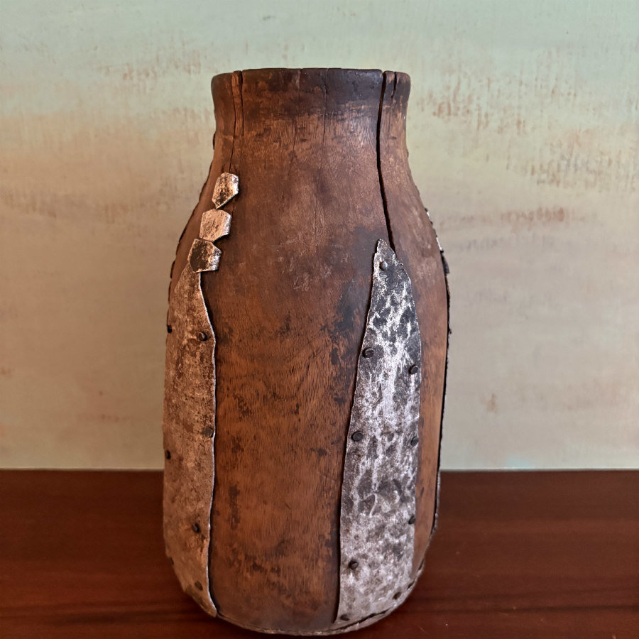 SOLD: African Tutsi Mahogany Jug - Repaired