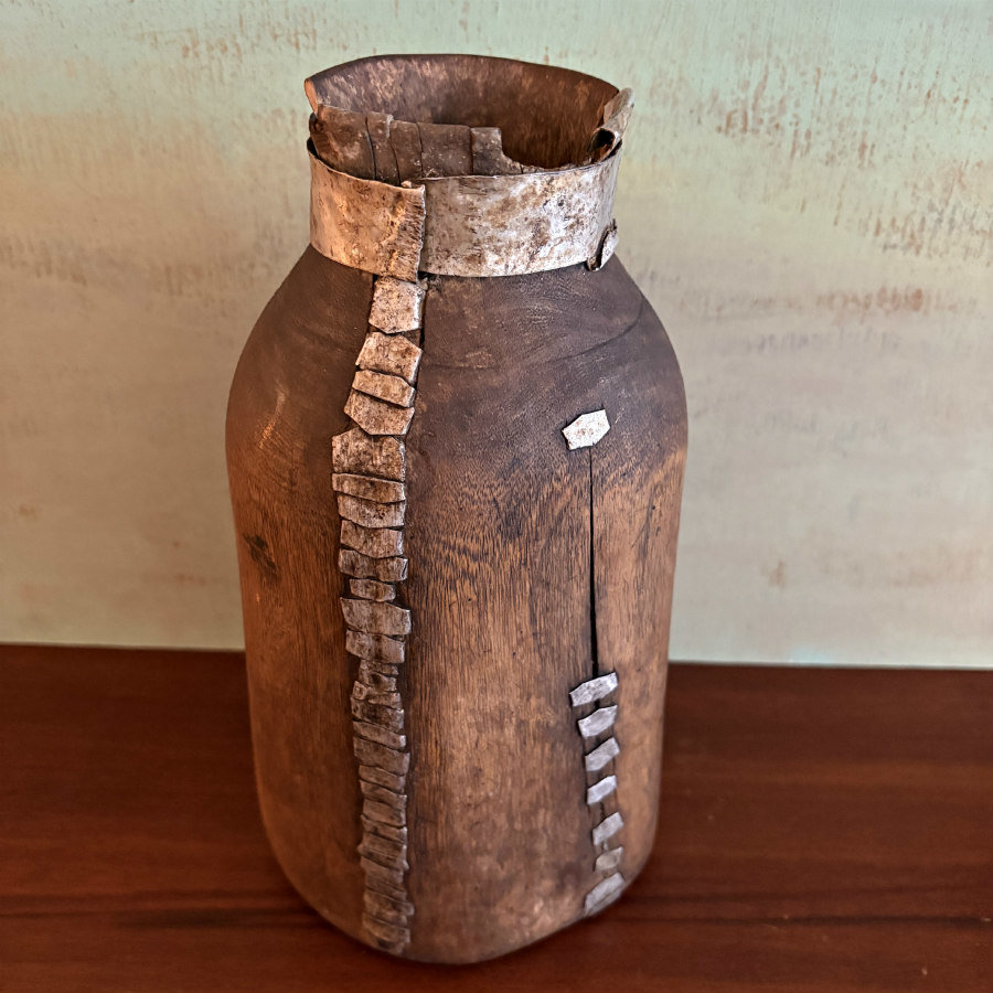 African Tutsi Mahogany Jug - Repaired