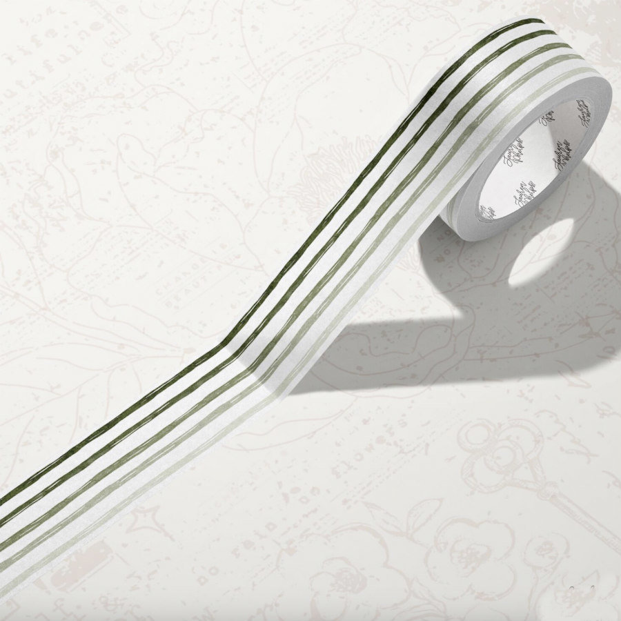 Lauren Phelps Stripes Washi Tape: Green