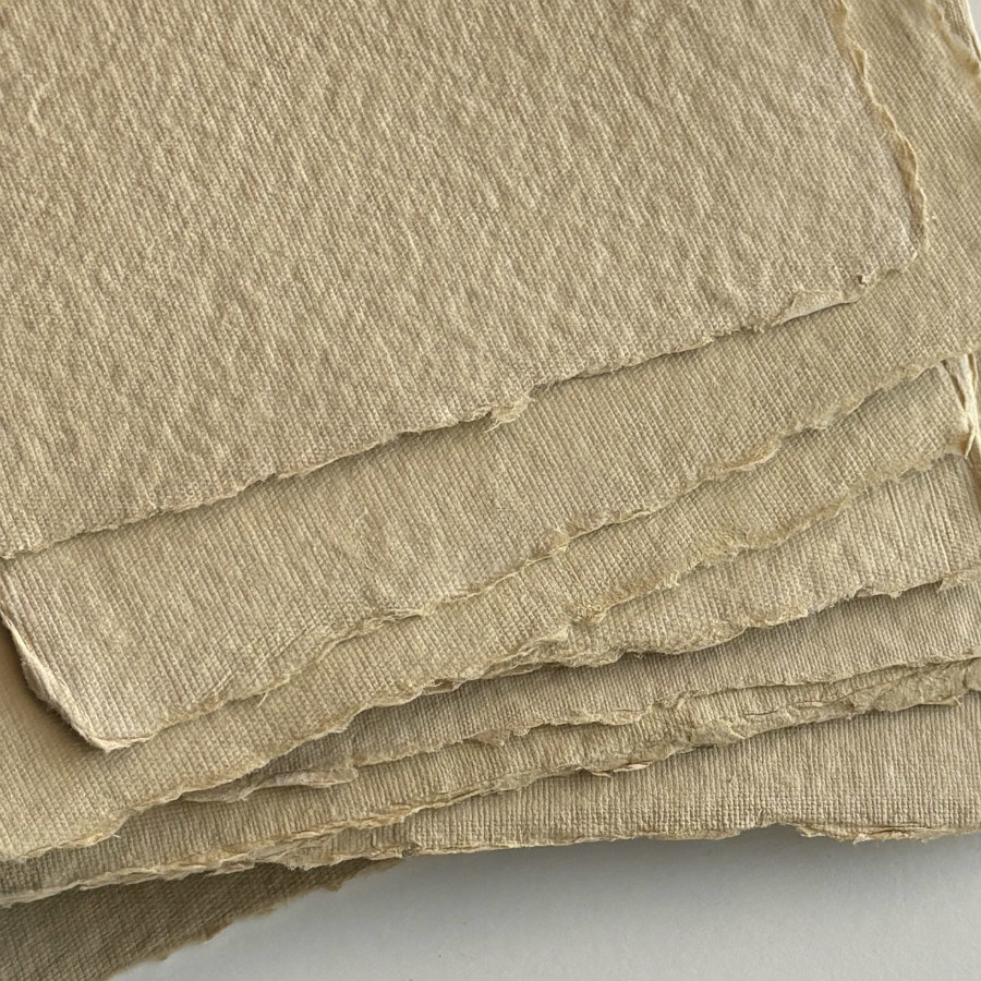 RESTOCKED: Handmade Cotton Paper Set of 10: Soft Ochre