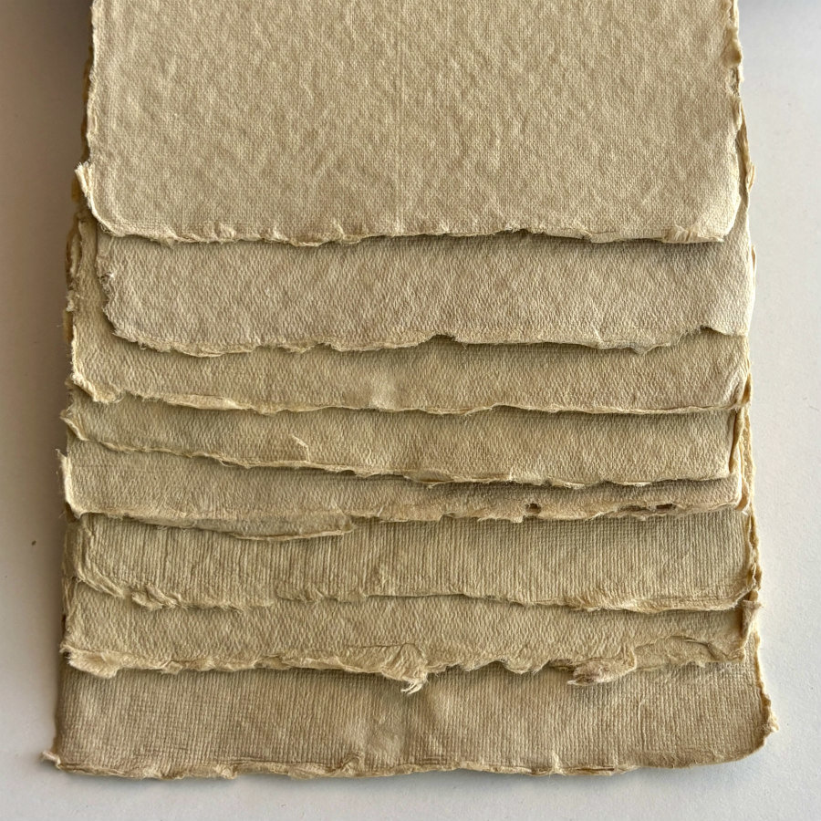 RESTOCKED: Handmade Cotton Paper Set of 10: Soft Ochre