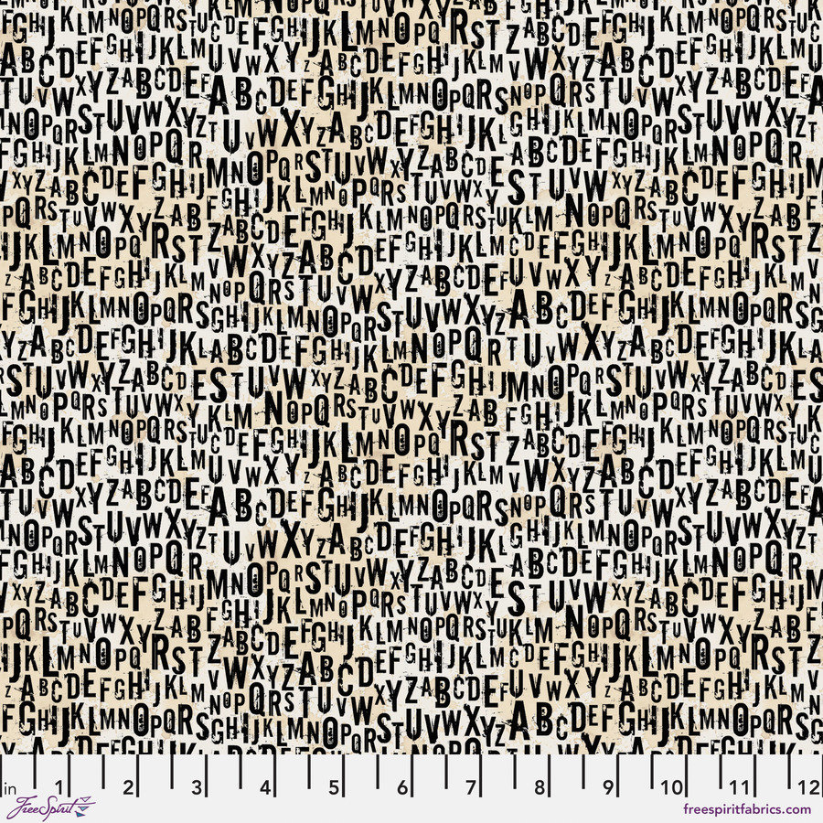 FreeSpirit On Your Mark Fabric 1/2 Yard Cut: Chain Letter