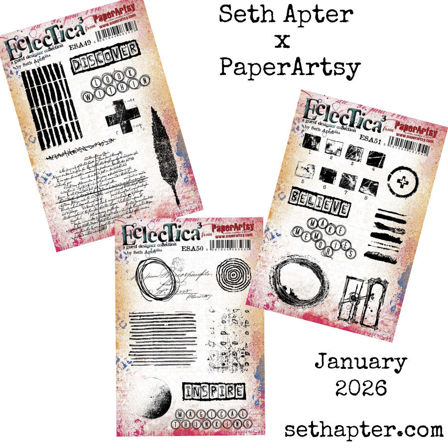 Seth Apter PaperArtsy Cling Rubber Stamp Trio: 49, 50, 51
