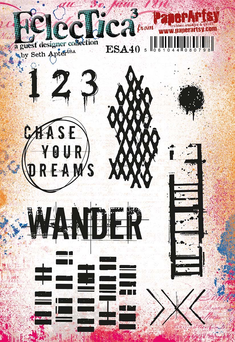 PaperArtsy 40 Cling Rubber Stamp Set