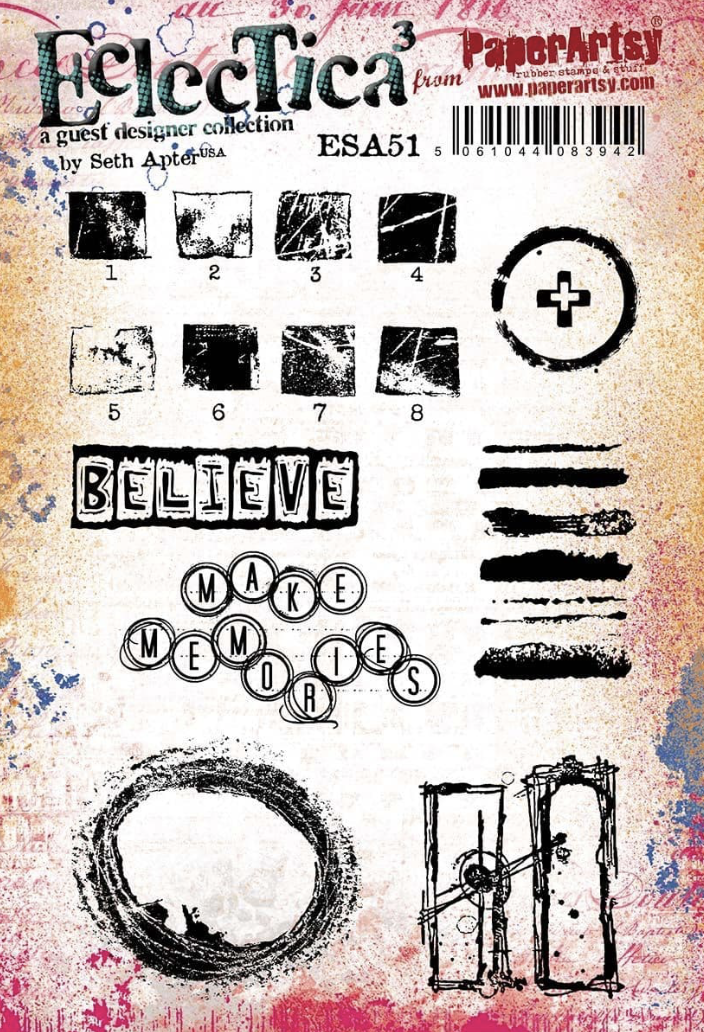 PaperArtsy 51 Cling Rubber Stamp Set