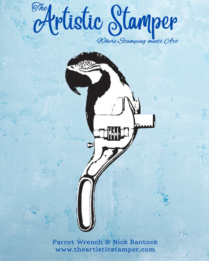 Nick Bantock Cling Rubber Stamp: Parrot Wrench
