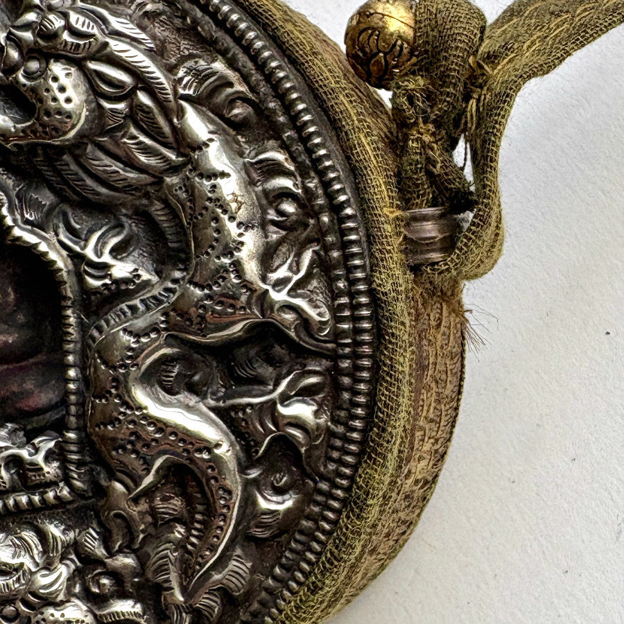 Tibetan Prayer Box Necklace: Round 